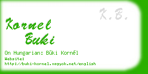 kornel buki business card