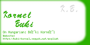 kornel buki business card